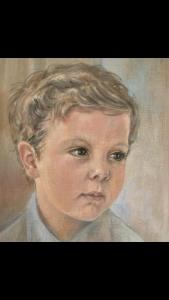 boy drawing in pastel