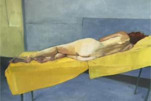 Nude woman on bed                     
